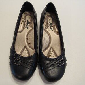 Air Flex Comfort Slip On Ballet Flats Black Size 7W